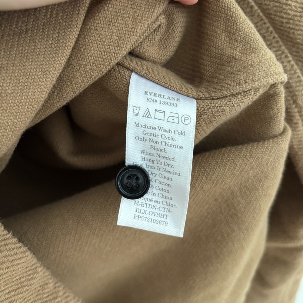 Everlane The Heavyweight Overshirt Shirt Light Jacket Size S Warm Light Brown - Picture 8 of 10